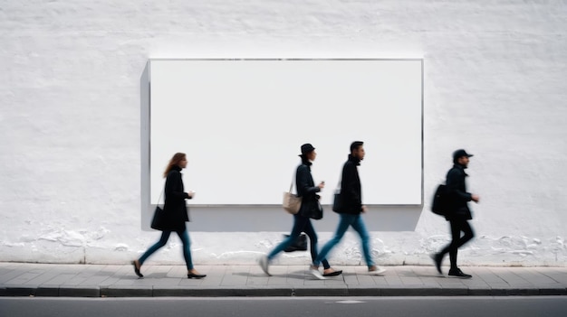 Un groupe de personnes marchant dans une rue