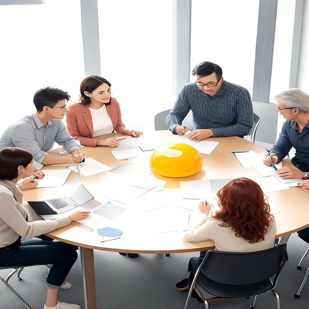 Un groupe de personnes a organisé une réunion de brainstorming.