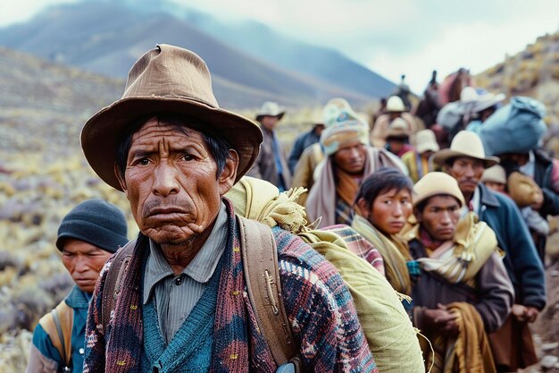 Un groupe de personnes portant des chapeaux et des foulards