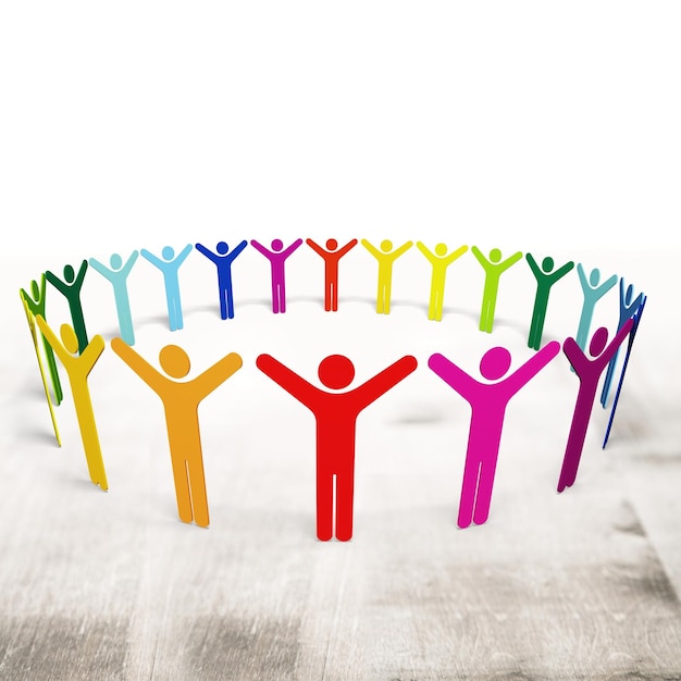 Groupe de personnes sur un réseau social