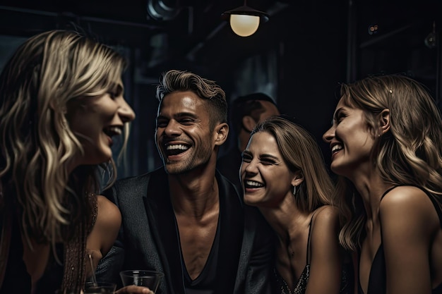 Un groupe de personnes riant lors d'une fête