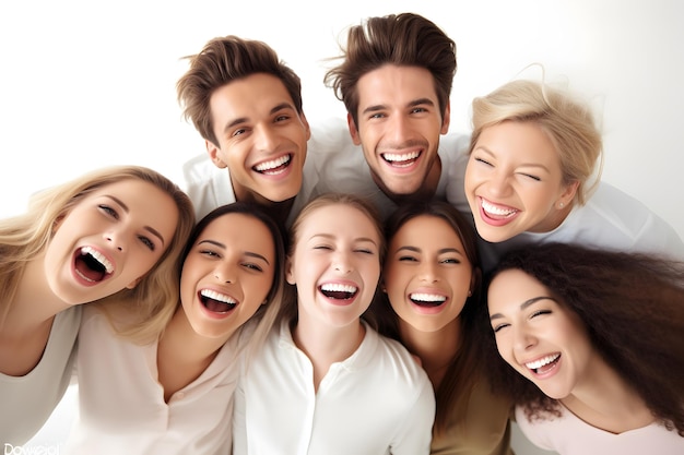 un groupe de personnes riant et souriant ensemble
