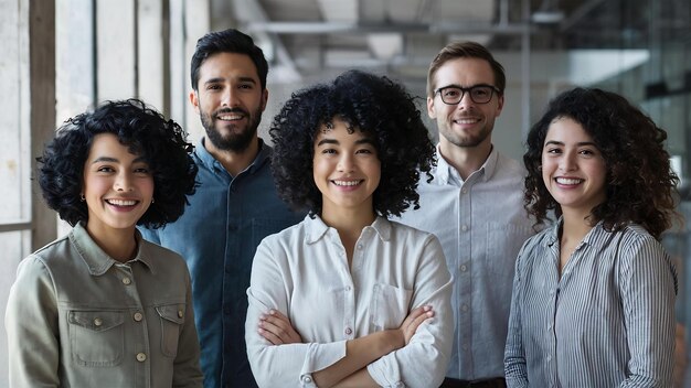 Un groupe de personnes souriantes.