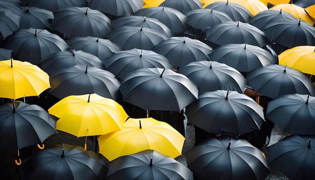 Un groupe de personnes tenant des parapluies