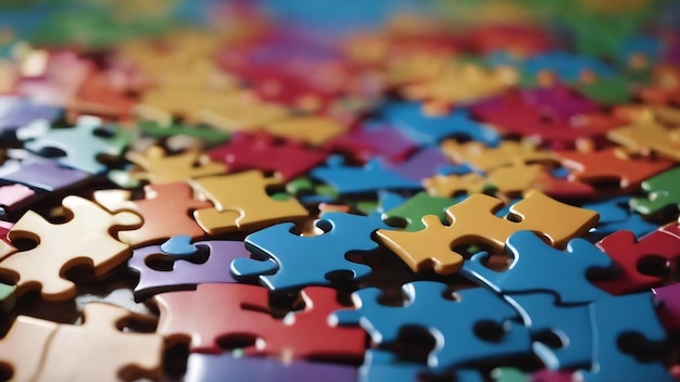 Un groupe de pièces du puzzle avec une manquante