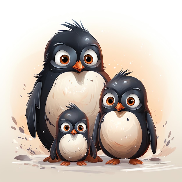un groupe de pingouins avec leurs bébés