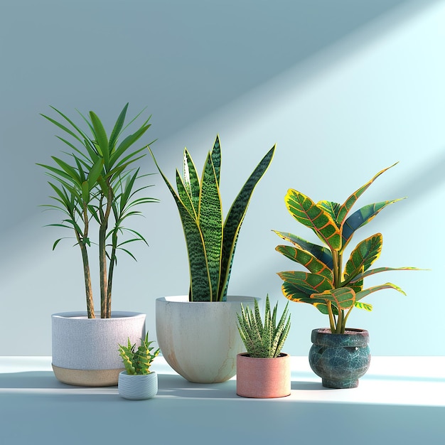 un groupe de plantes en pot et de pots sont sur une table