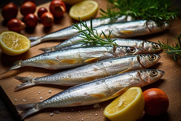 un groupe de poissons qui sont sur une table