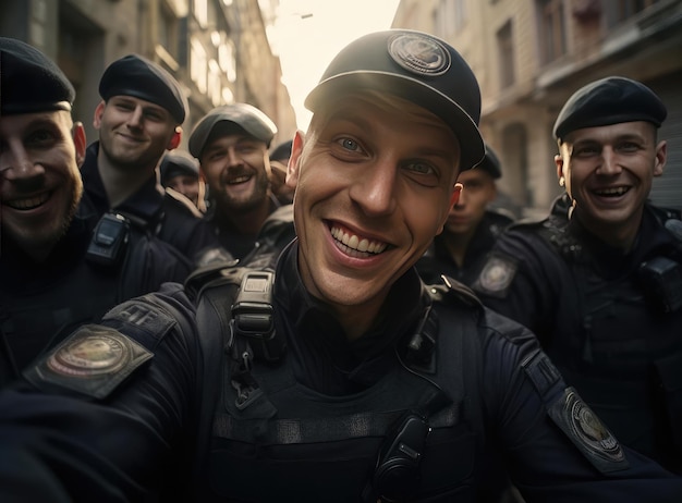 Un groupe de policiers