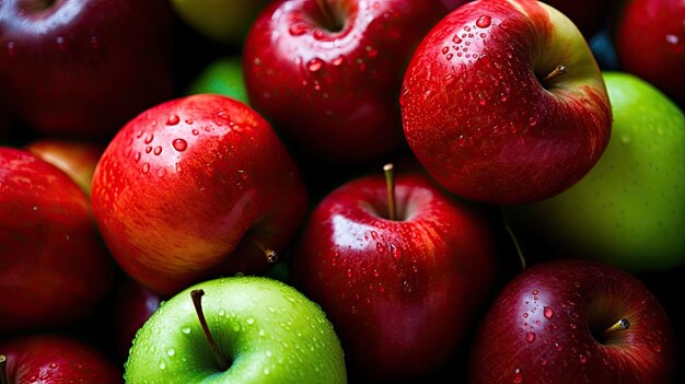 un groupe de pommes rouges