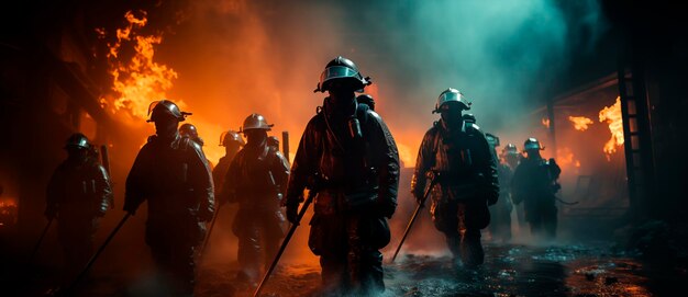 Photo groupe de pompiers