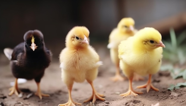 Un groupe de poulets dans une ferme