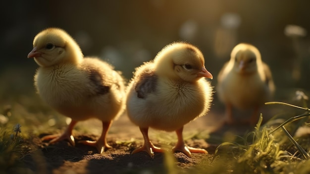 Un groupe de poulets dans une ferme