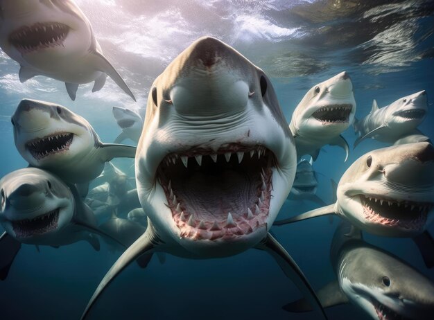 Un groupe de requins