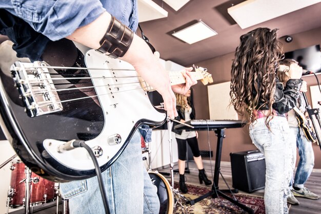 Groupe de rock en action