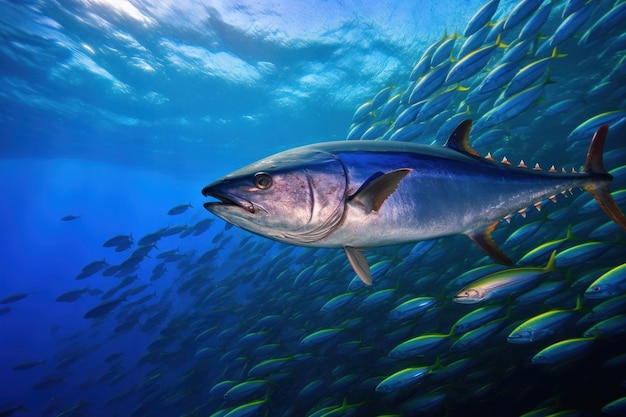 Groupe de thon dans la mer