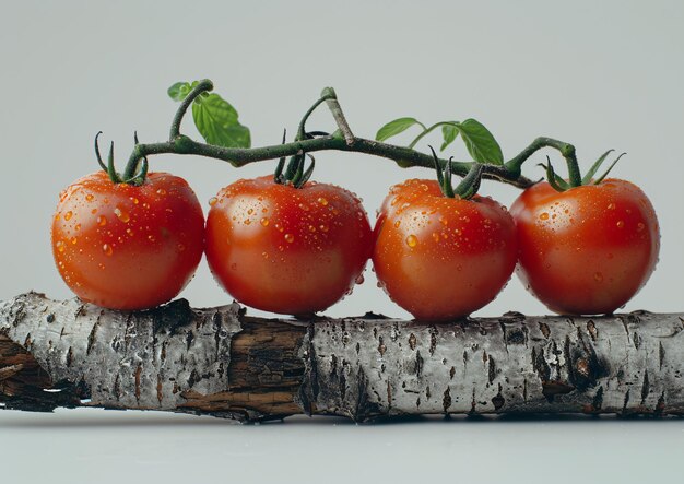 Photo un groupe de tomates sur une branche