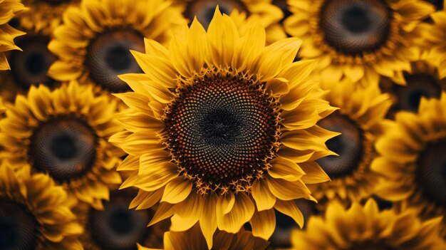 un groupe de tournesols