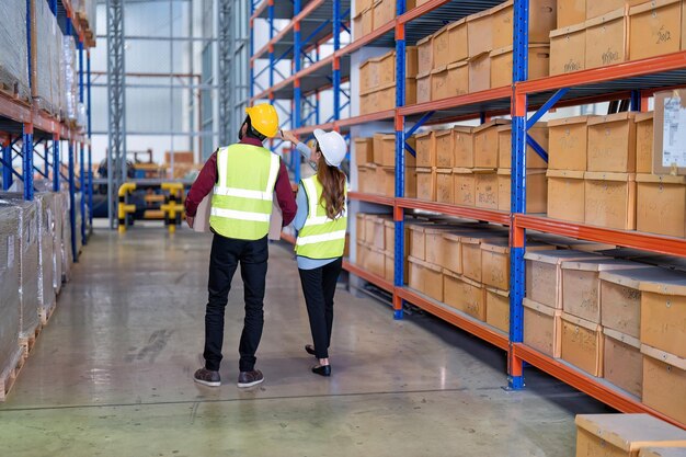 Groupe de travailleurs dans l'usine d'entrepôt