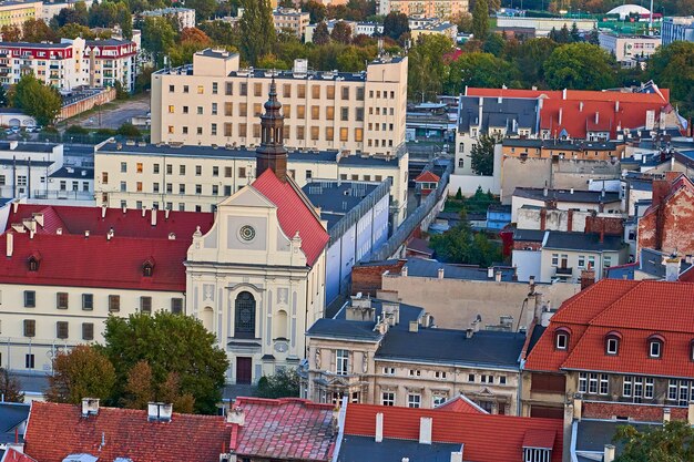 Grudzendz Pologne 18 octobre 2023 Vue de la vieille ville et de l'église du monastère