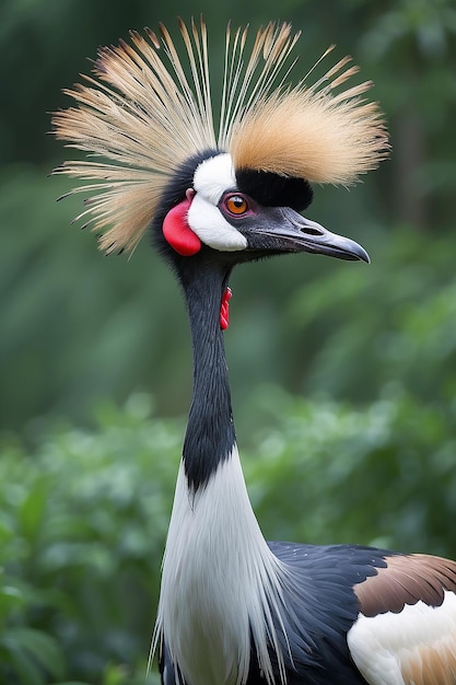 Photo la grue couronnée grise, l'oiseau national de l'ouganda