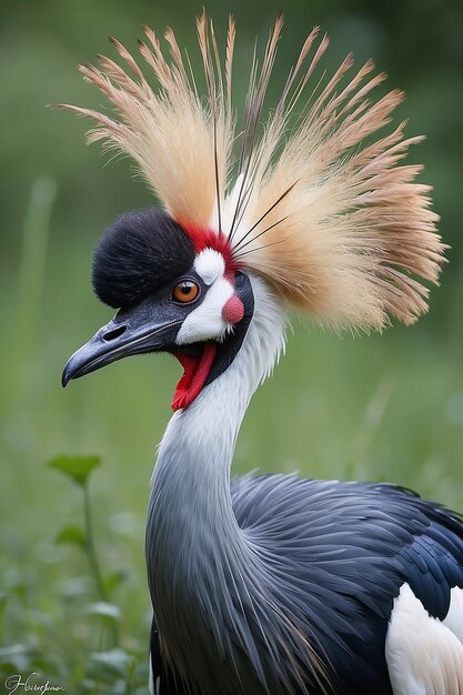 La grue couronnée grise, l'oiseau national de l'Ouganda