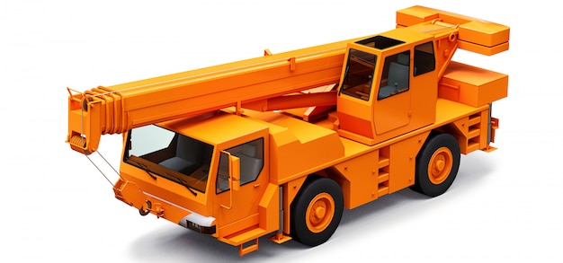 Grue mobile orange. Illustration en trois dimensions