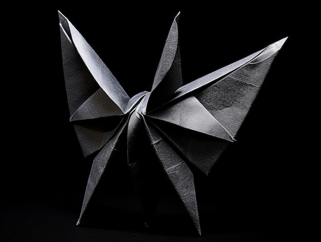 Grue en papier noir Origami AI_Generated