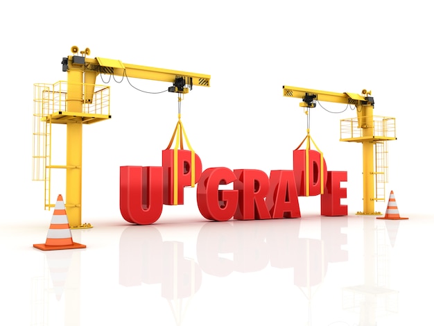 Grues construisant le mot UPGRADE