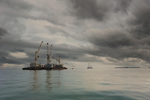 Les grues marines sont utilisées pour charger et décharger des marchandises sur des navires