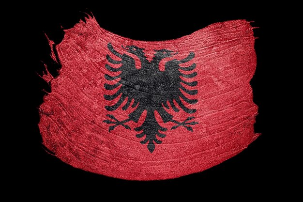 Grunge drapeau Albanie Albanie Coup de pinceau