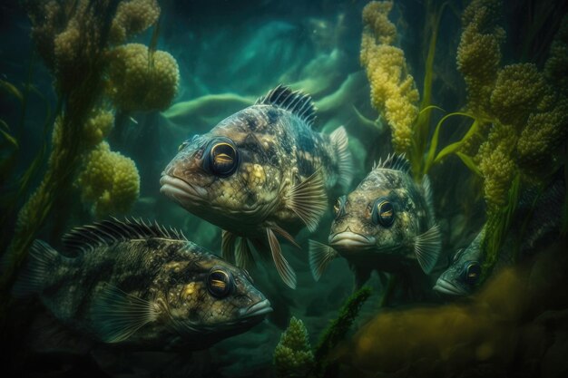 Grunt Sculpin Fish Underwater Lush Nature par Generative AI