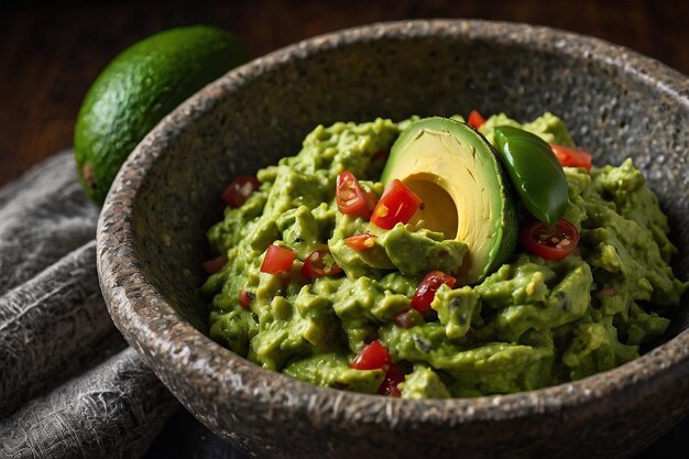 Guacamole d'avocat frais dans le traditionnel mexicain