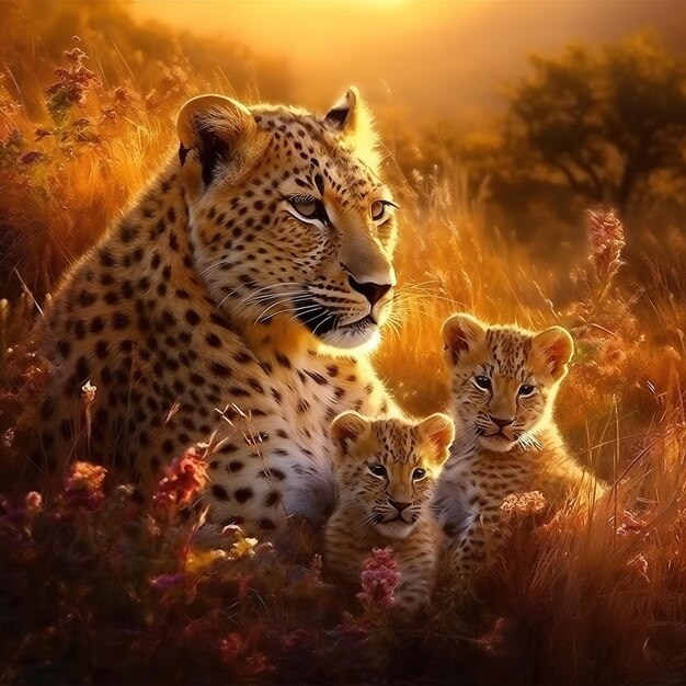 Photo le guépard dans la savane.