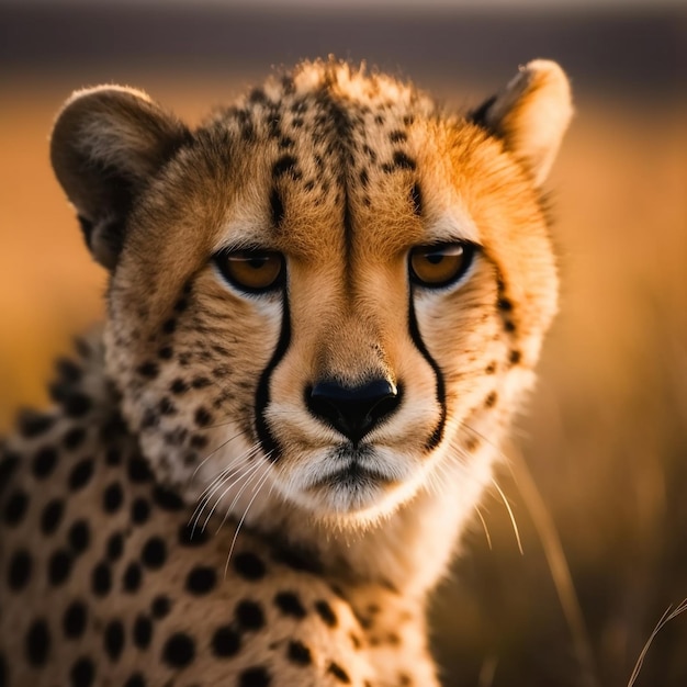 Un guépard avec un fond jaune