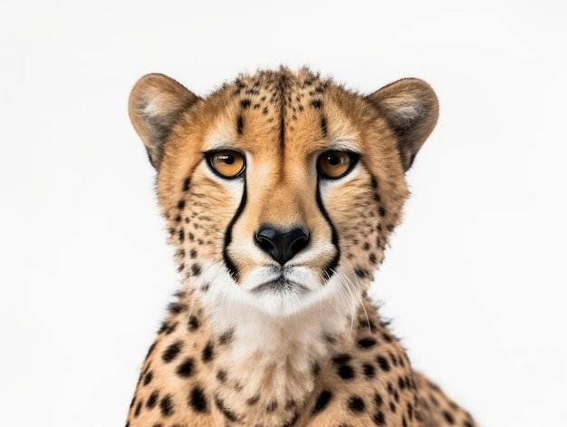 Guépard isolé sur fond blanc