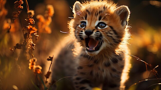 Un guépard ludique à la poursuite