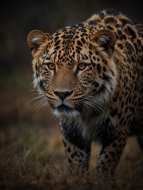 un guépard se tient dans l'herbe et regarde la caméra