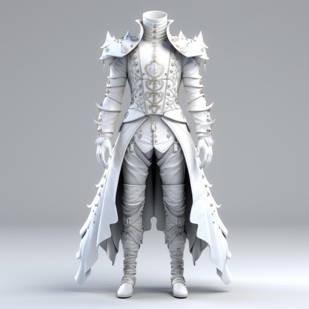 Photo un guerrier fantôme élégant dans une armure d'occlusion ambiante conception de costumes 3d