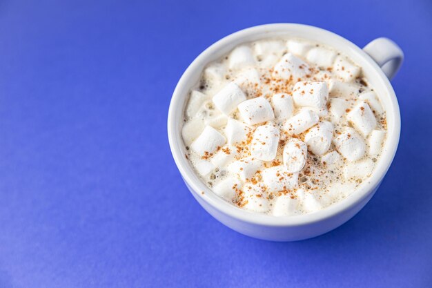 guimauve chocolat chaud cacao sucré boisson café boisson chaude réchauffement repas collation copie espace nourriture