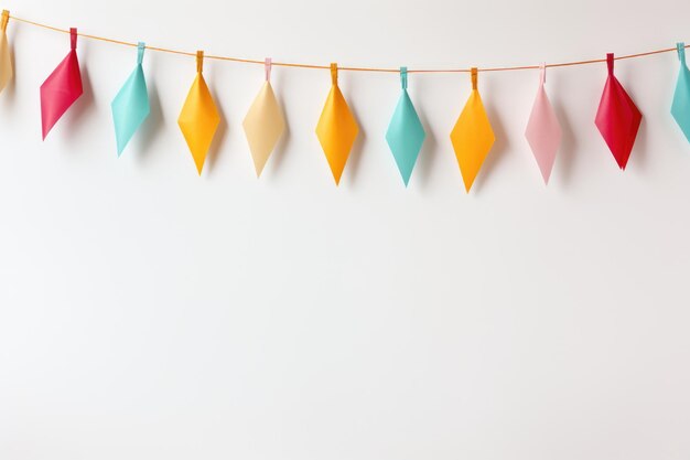 Photo une guirlande lumineuse de liens en papier sur un mur blanc décoration festive de la fête du père