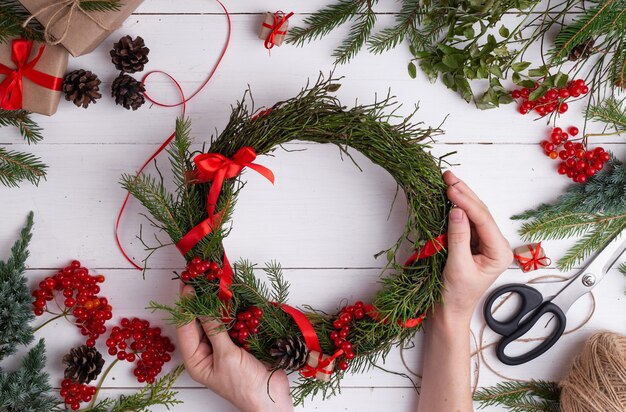 Guirlande de Noël de branches de myrtille