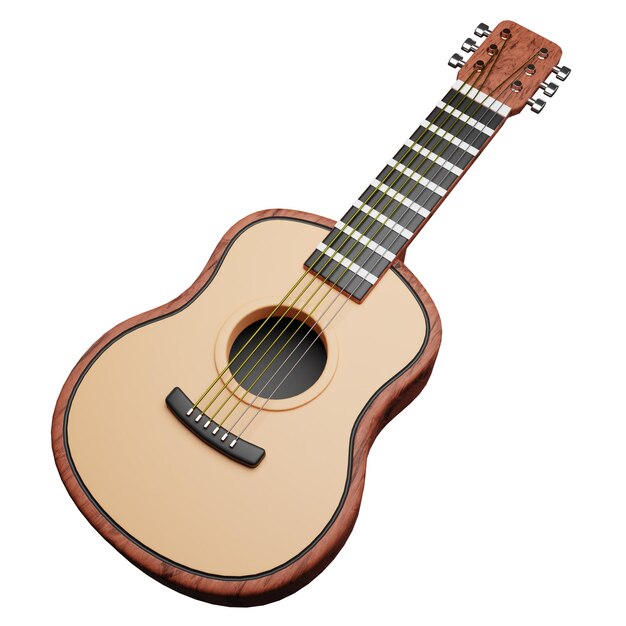 Photo guitare acoustique 3d