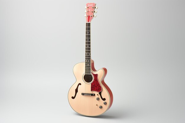 Guitare acoustique sur fond blanc