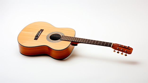 Guitare acoustique sur fond blanc