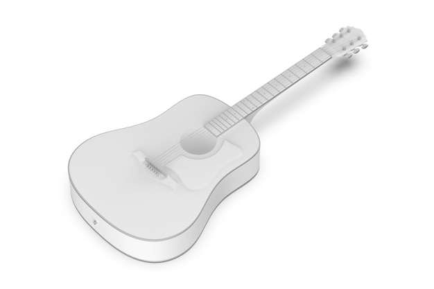 Photo guitare blanche sur fond blanc