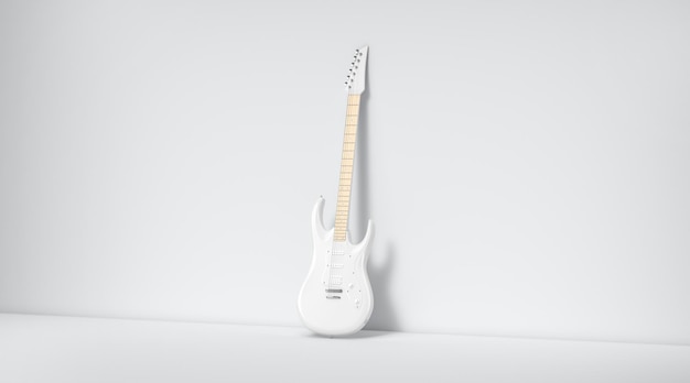 Photo guitare électrique blanche vierge musique basse chitarra pour joueur de jazz instrument électronique pour mélodie