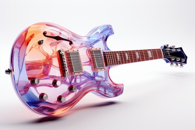 Une guitare électrique colorée