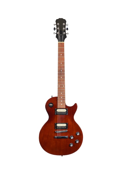 Photo guitare électrique rouge isolé sur fond blanc