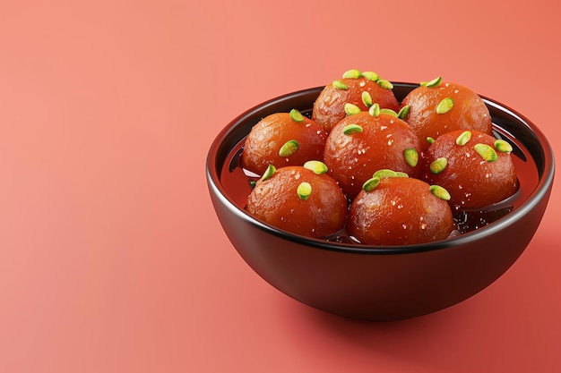 gulab jamun dans le bol sur le fond